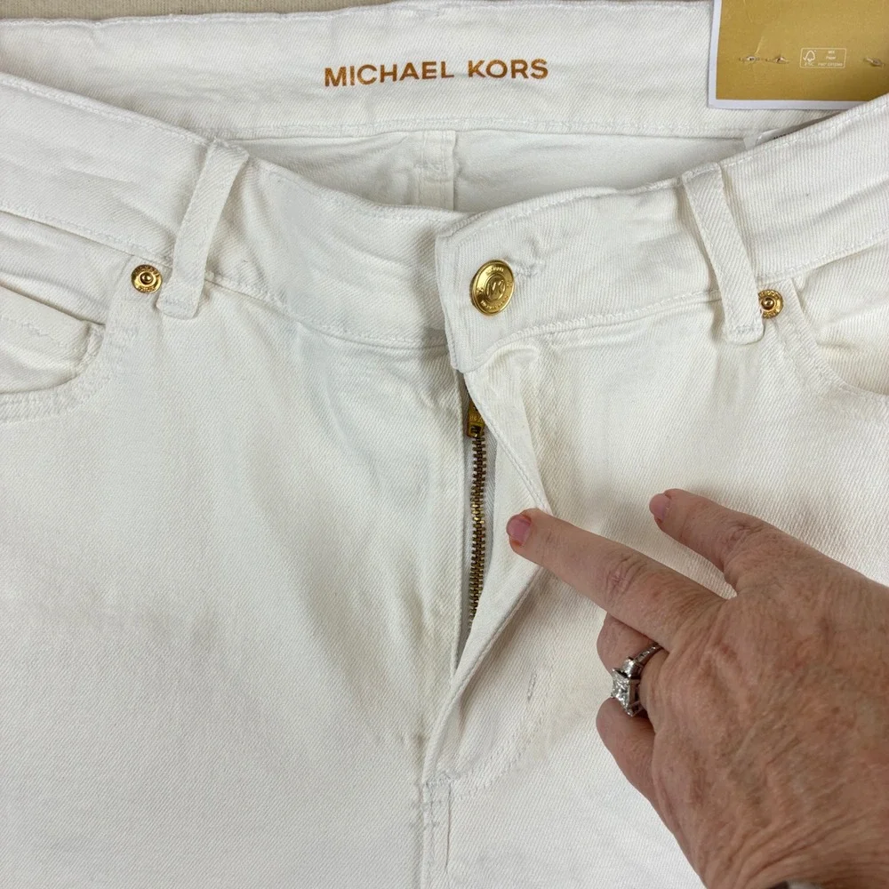 Michael Kors Womens Jeans 16W Cotton White Selma Skinny Ankle Denim Pants NWT
